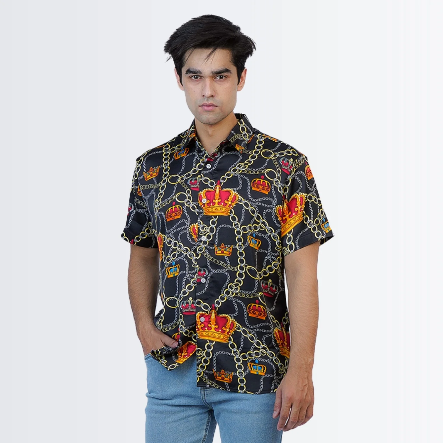 Black Abstract Printed Shirt - Image 3