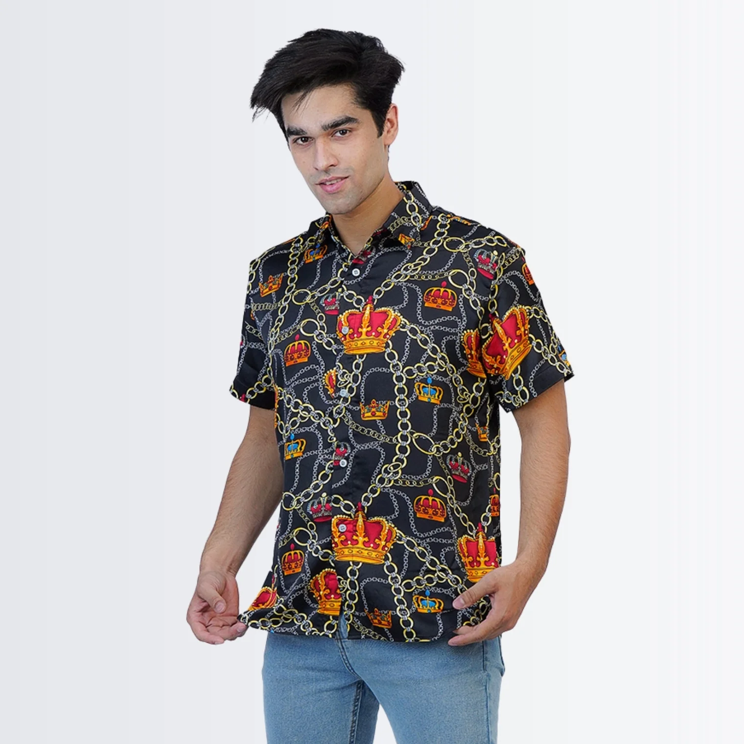 Black Abstract Printed Shirt - Image 4
