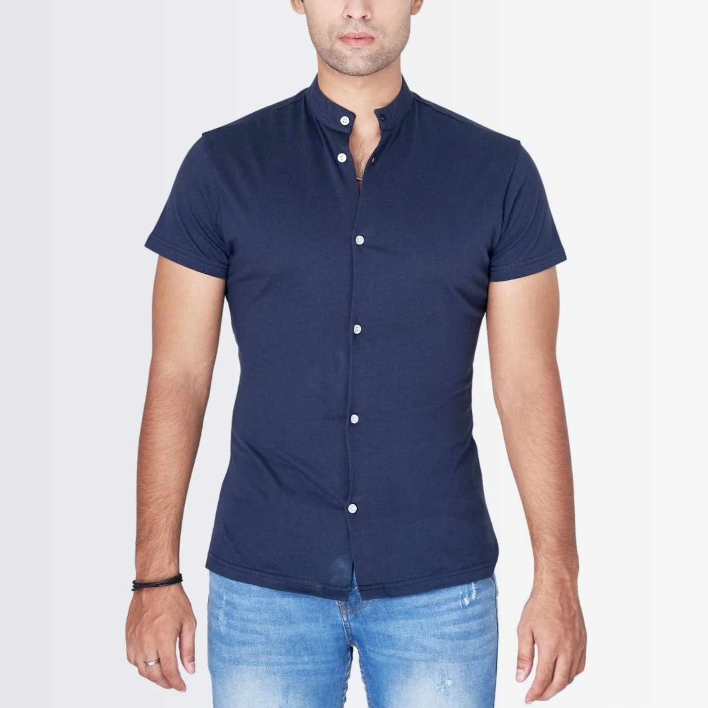 Button Down Blue Slimfit Shirt - Image 3