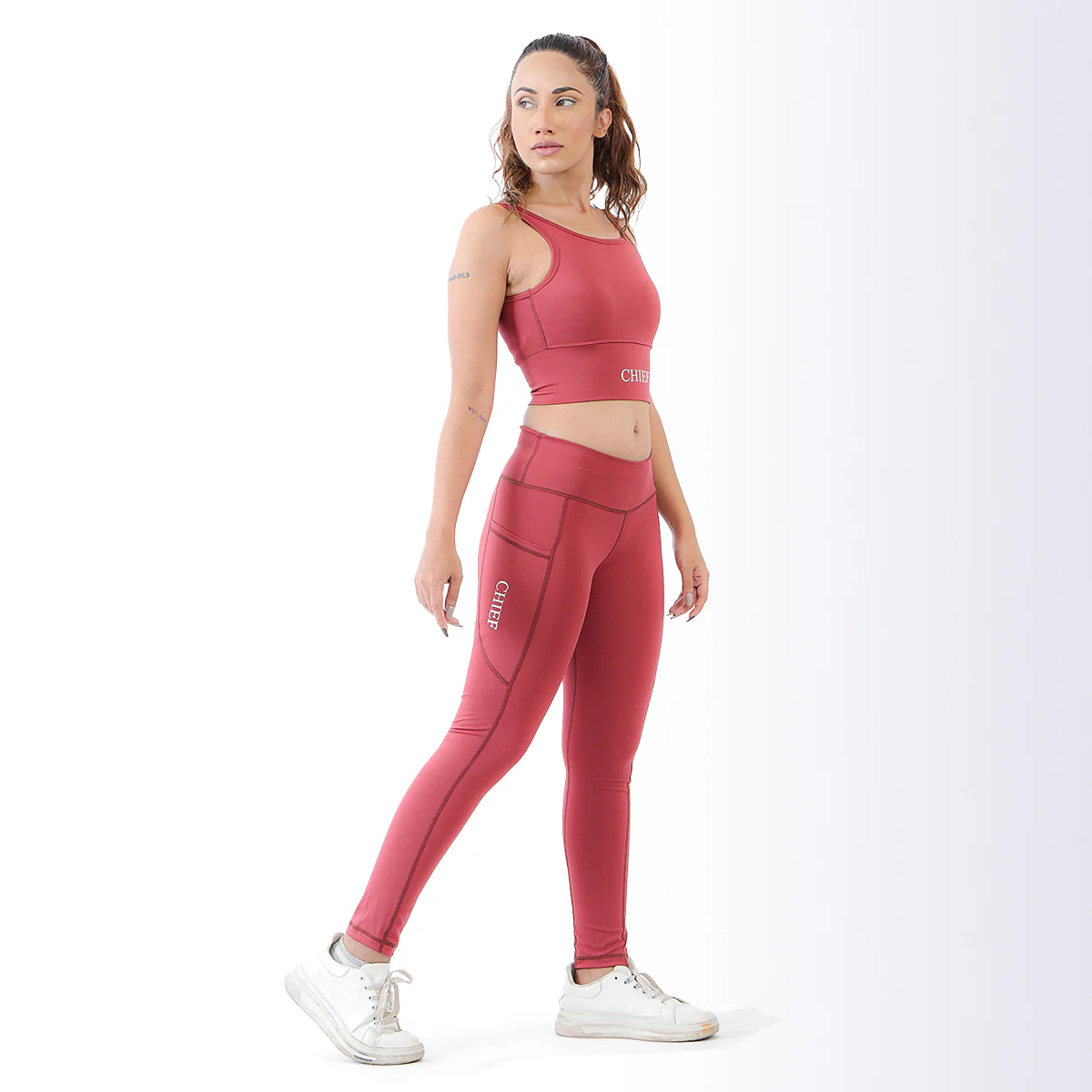 Enhance Sports Bra & Leggings Rosewood - Image 4