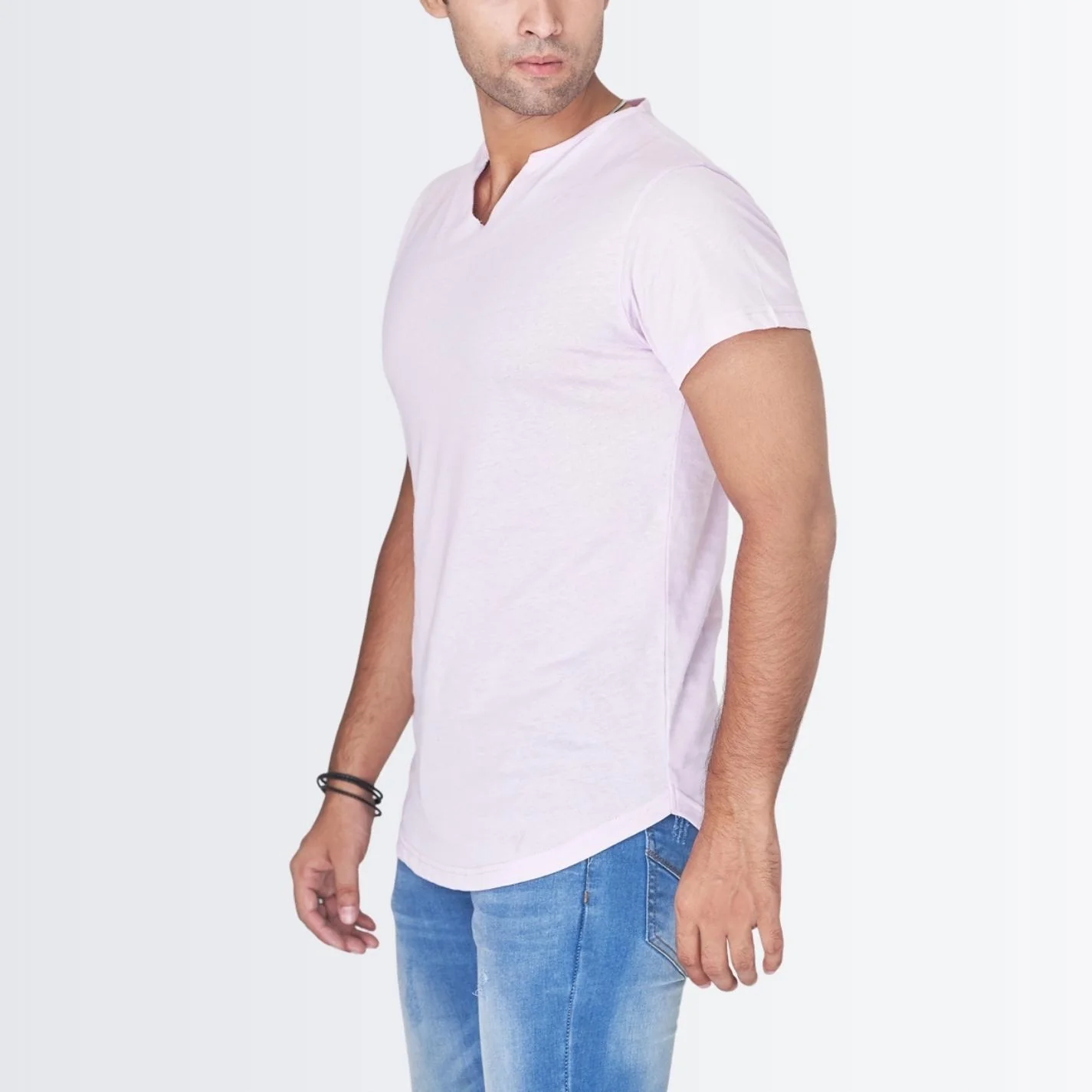V Neck Pink T-shirt - Image 3