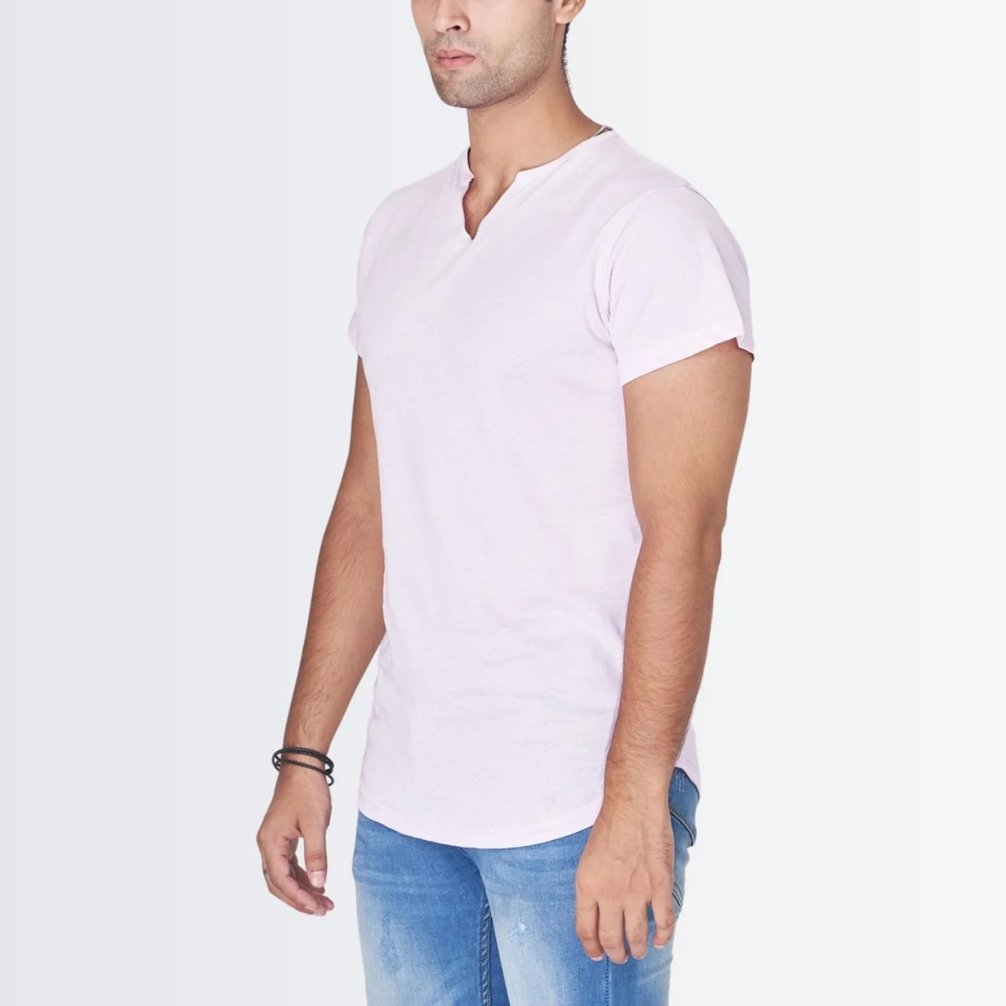 V Neck Pink T-shirt - Image 4