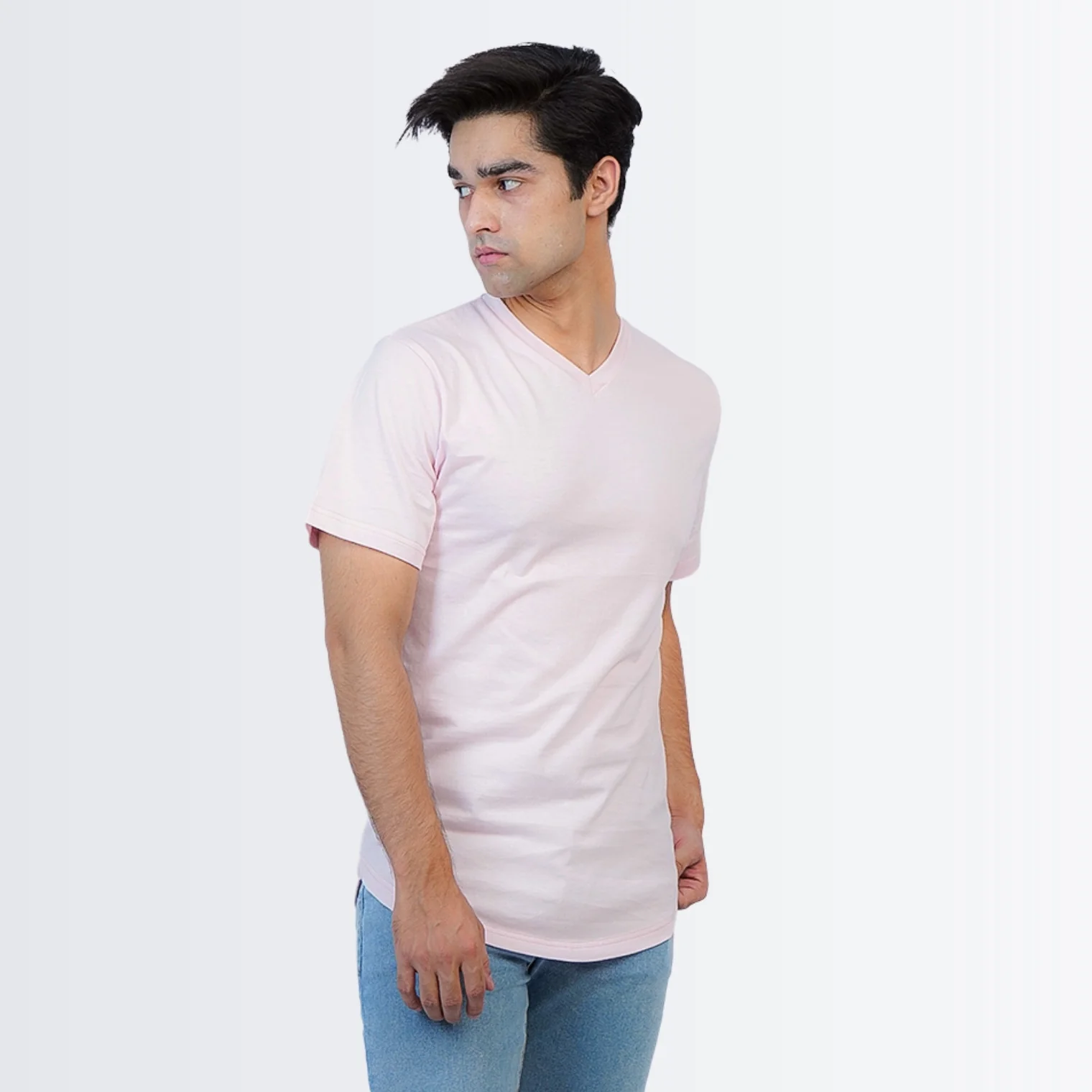 V Neck Tees Pink - Image 4
