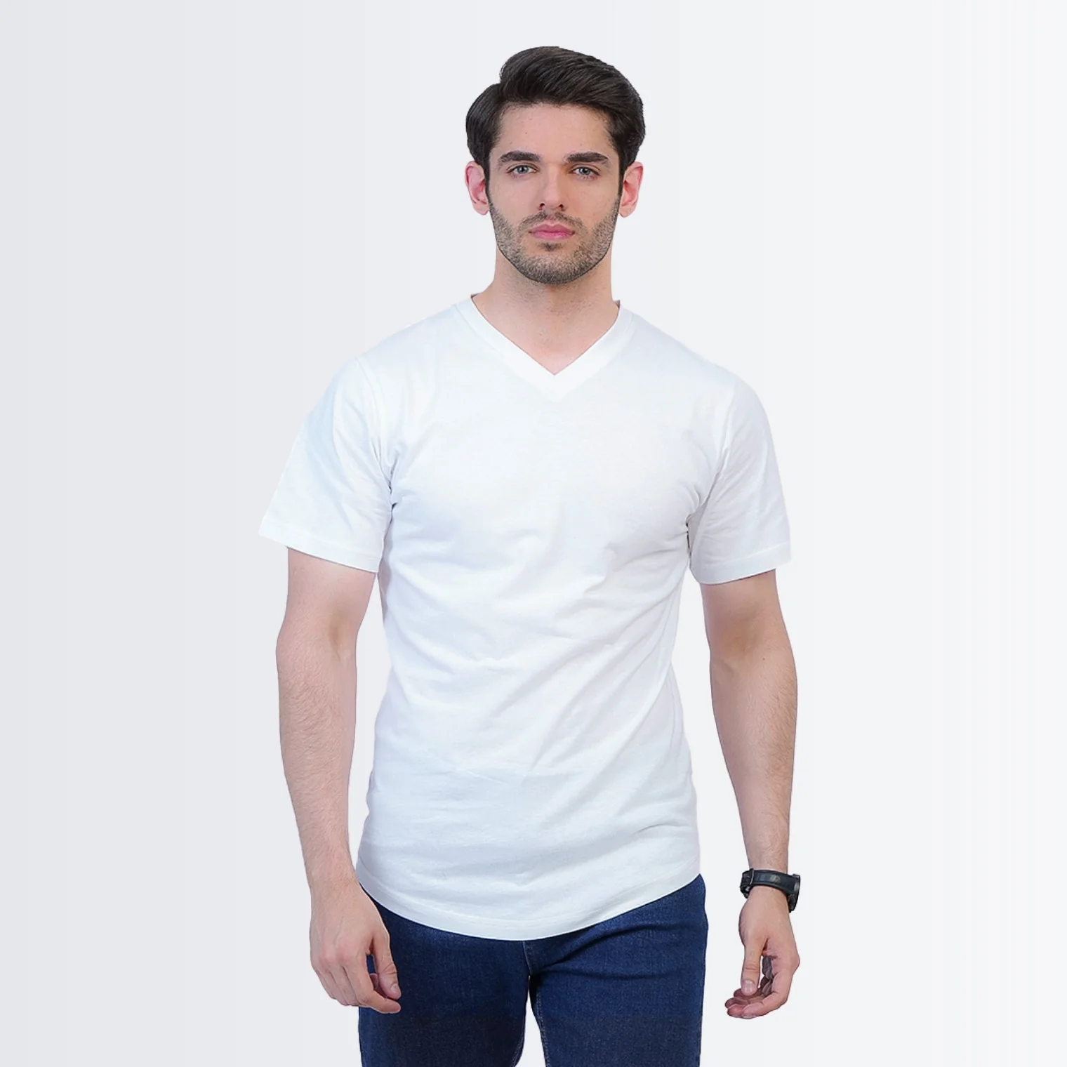 V Neck Tees White - Image 3