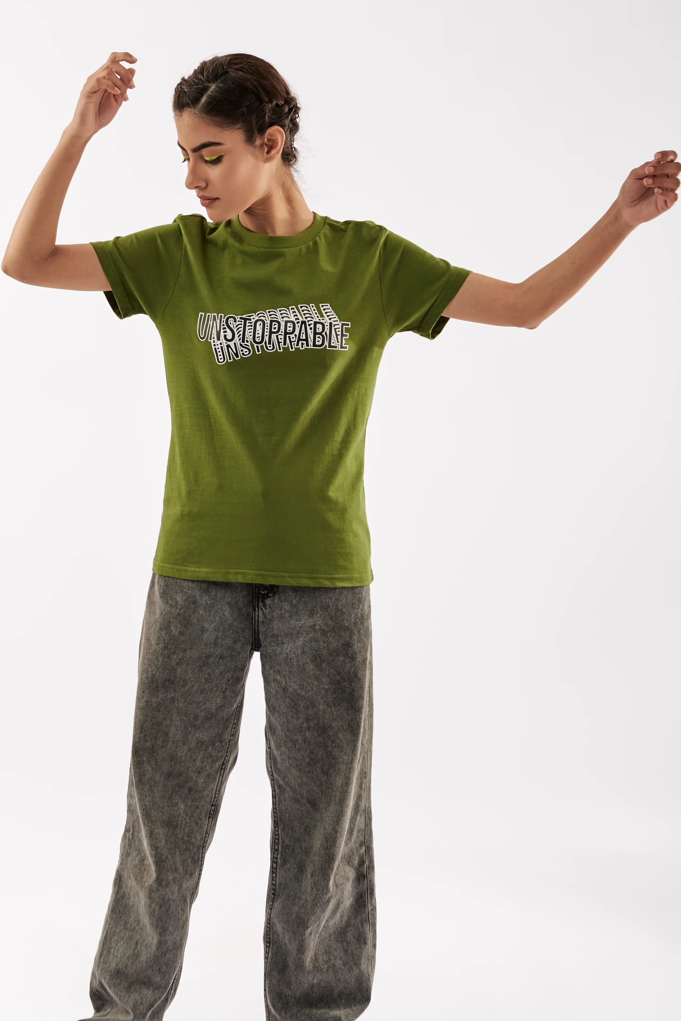 Women's Empowering T-Shirt Olive Green - Image 10