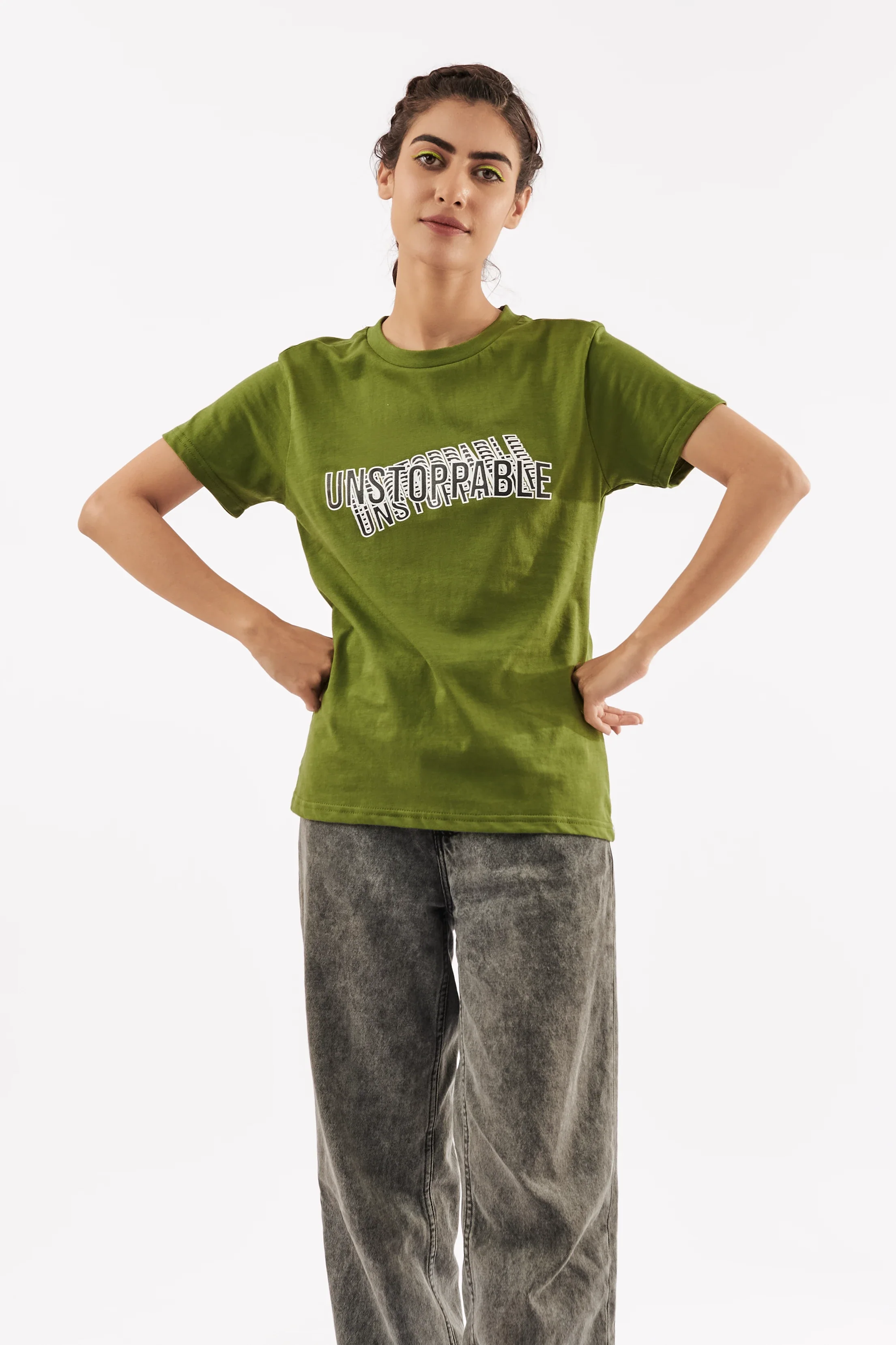 Women's Empowering T-Shirt Olive Green - Image 11